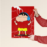 Shin-chan Headphones Music Poster